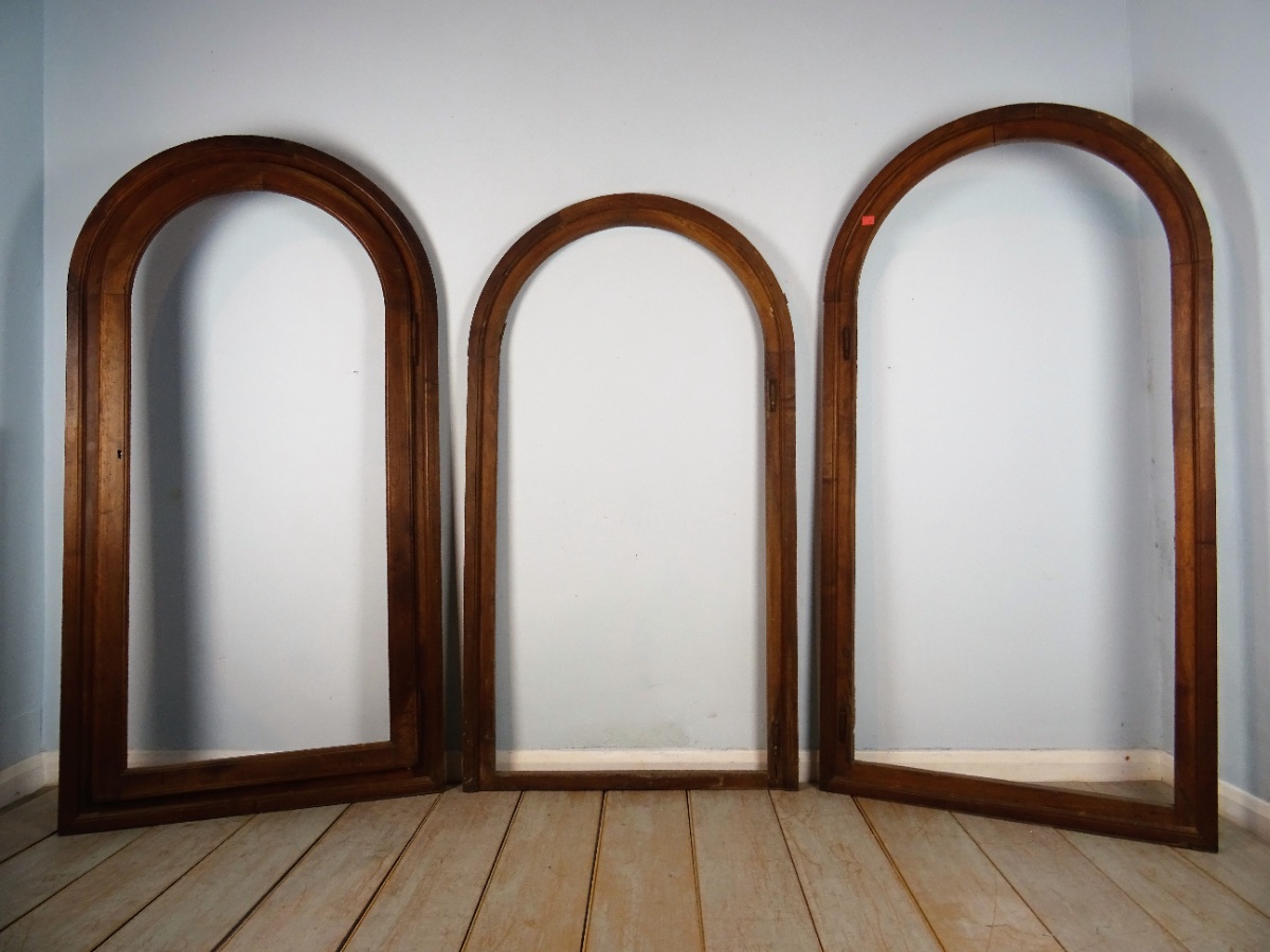 Antique Italian Group of Walnut Arched Frames from late 18th early 19th century